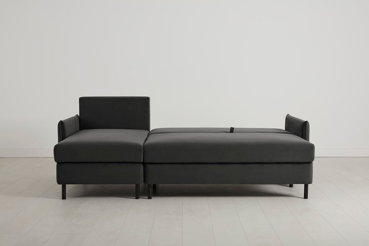 Model 12 Sofa Bed with Storage 3 Seater Left Chaise, Charcoal