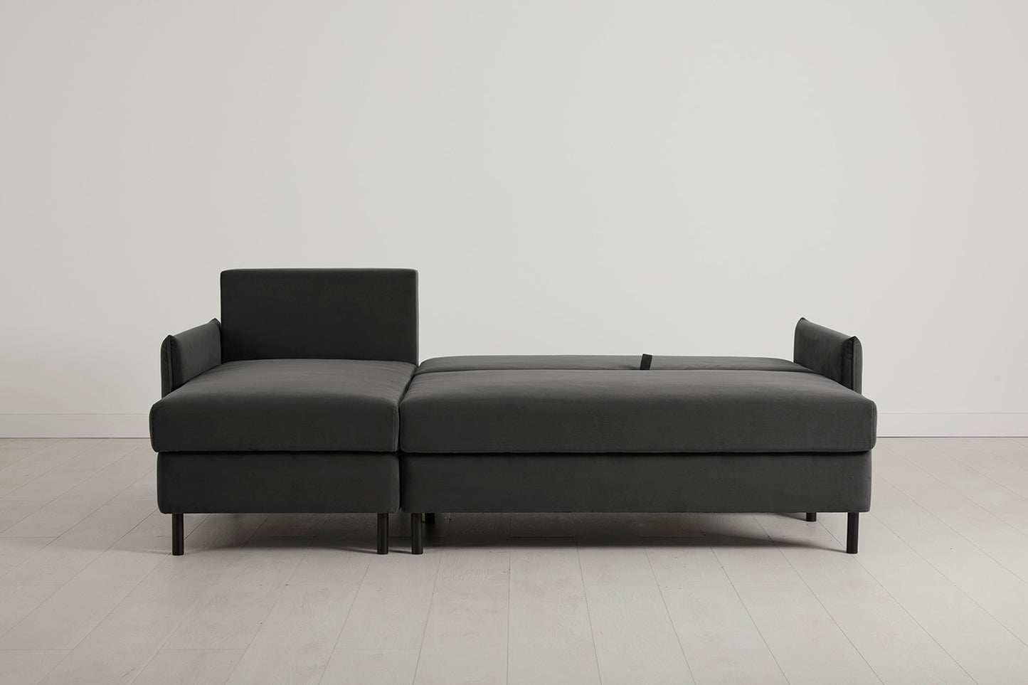 Model 12 Sofa Bed with Storage 3 Seater Left Chaise, Charcoal