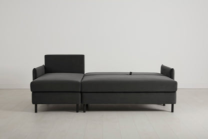 Model 12 Sofa Bed with Storage 3 Seater Left Chaise, Charcoal