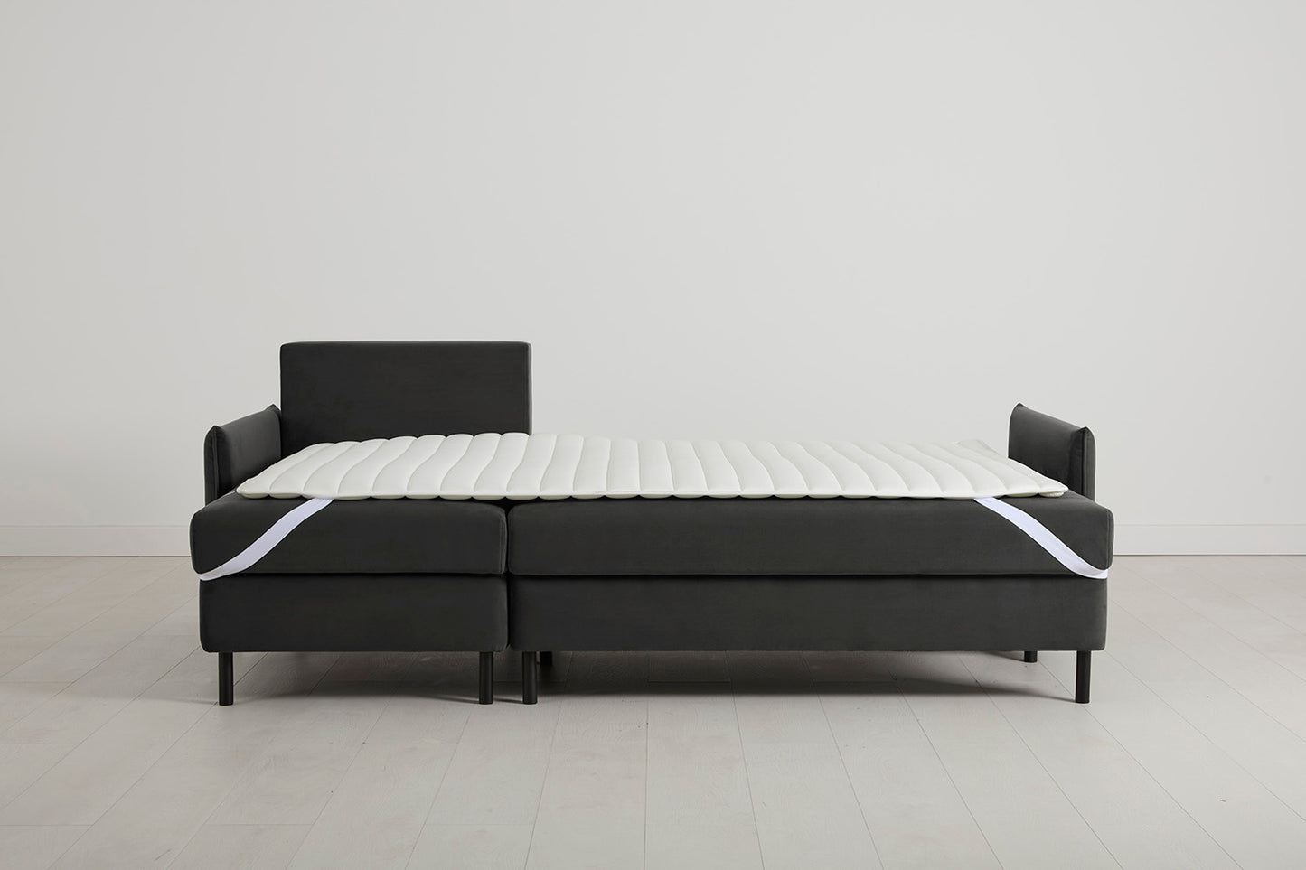 Model 12 Sofa Bed with Storage 3 Seater Left Chaise, Charcoal