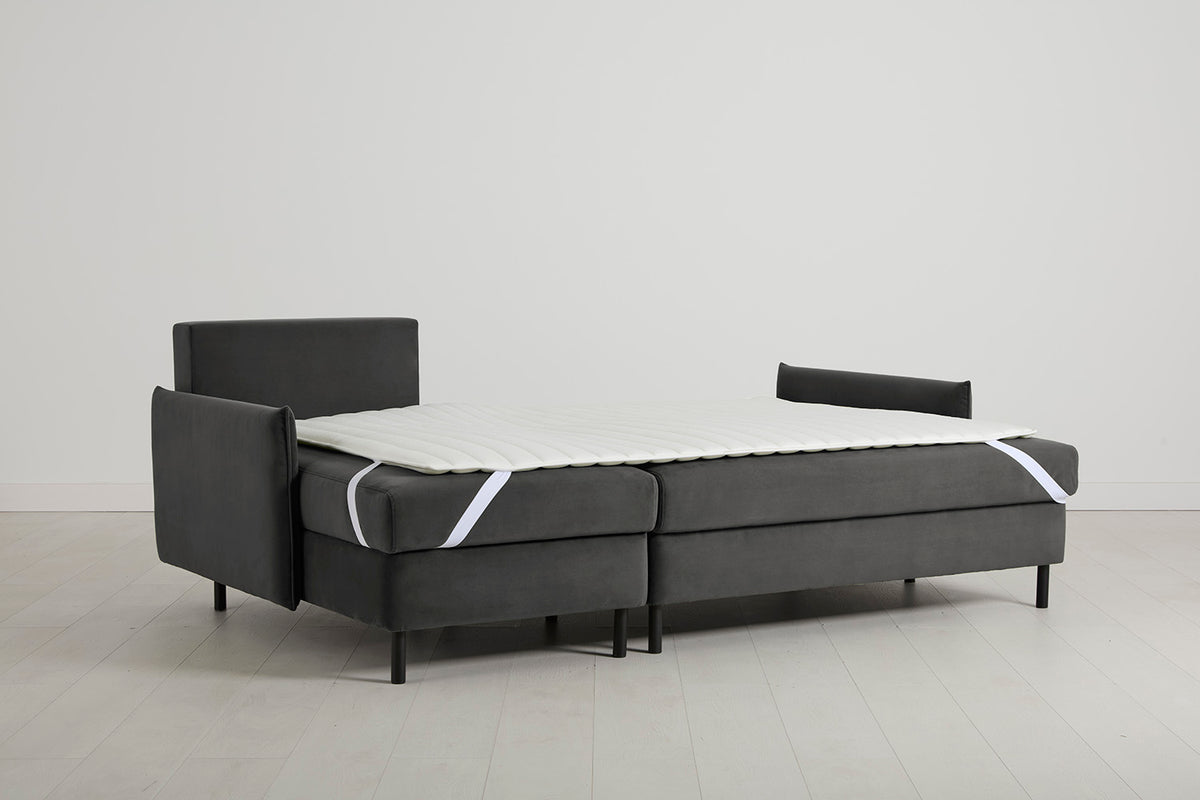 Model 12 Sofa Bed with Storage 3 Seater Left Chaise, Charcoal