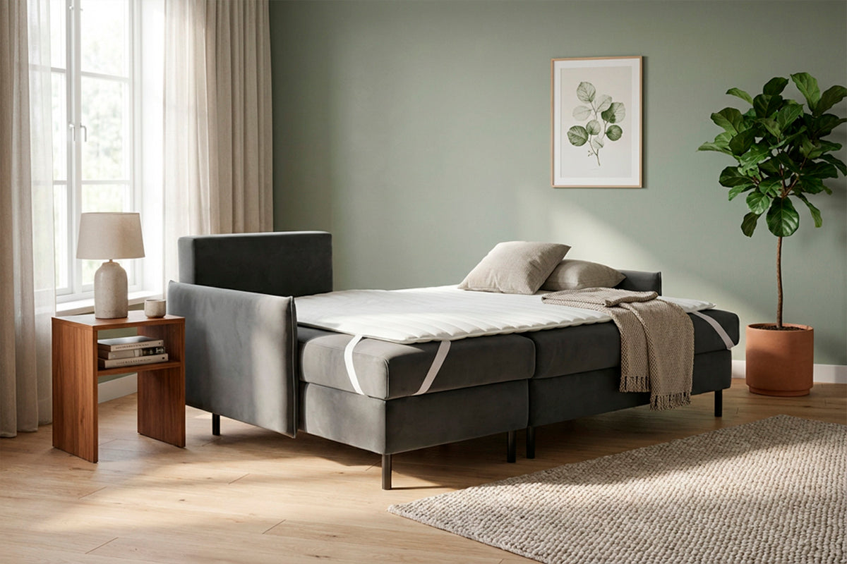 Model 12 Sofa Bed with Storage 3 Seater Left Chaise, Charcoal