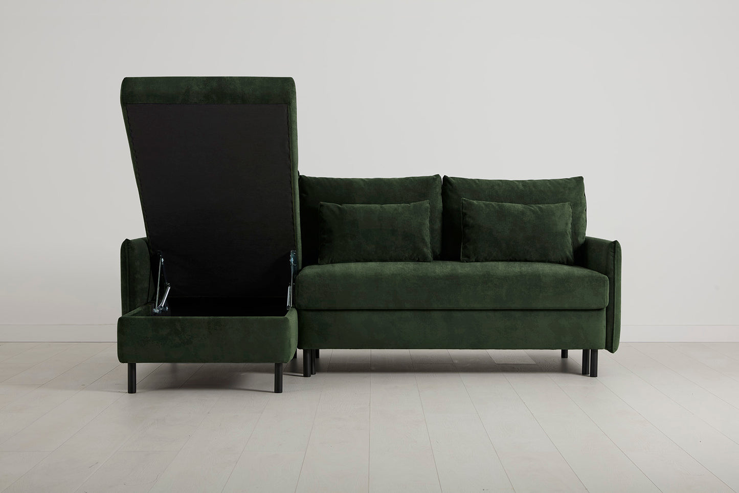 Model 12 Sofa Bed with Storage 3 Seater Left Chaise, Conifer