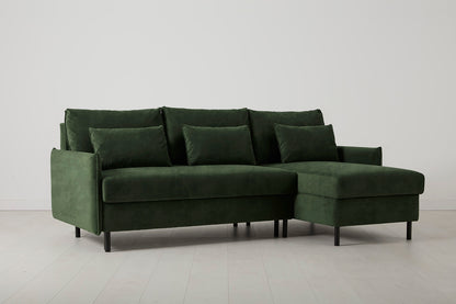 Model 12 Sofa Bed with Storage 3 Seater Right Chaise, Conifer