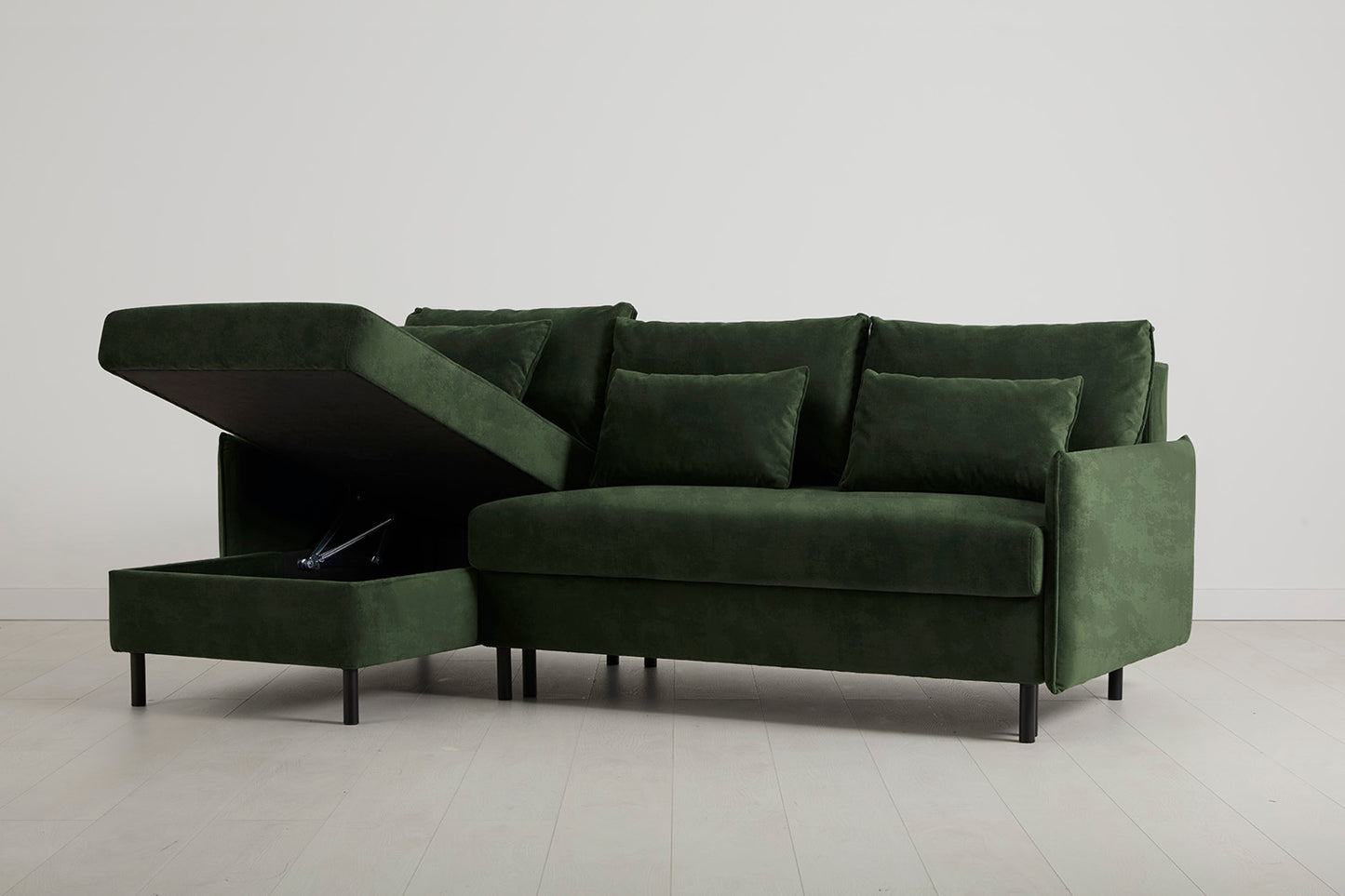 Model 12 Sofa Bed with Storage 3 Seater Left Chaise, Conifer