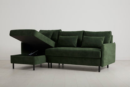 Model 12 Sofa Bed with Storage 3 Seater Left Chaise, Conifer