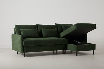Model 12 Sofa Bed with Storage 3 Seater Right Chaise, Conifer