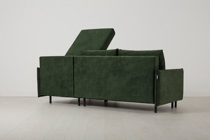 Model 12 Sofa Bed with Storage 3 Seater Right Chaise, Conifer