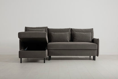 Model 12 Sofa Bed with Storage 3 Seater Left Chaise, Elephant