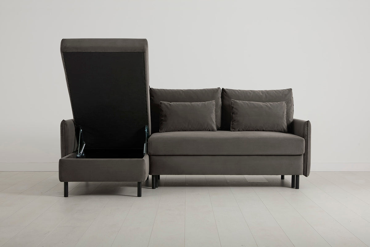 Model 12 Sofa Bed with Storage 3 Seater Left Chaise, Elephant