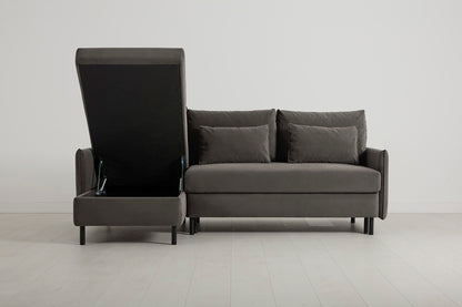 Model 12 Sofa Bed with Storage 3 Seater Left Chaise, Elephant