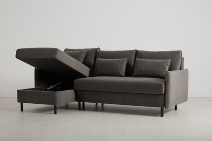 Model 12 Sofa Bed with Storage 3 Seater Left Chaise, Elephant