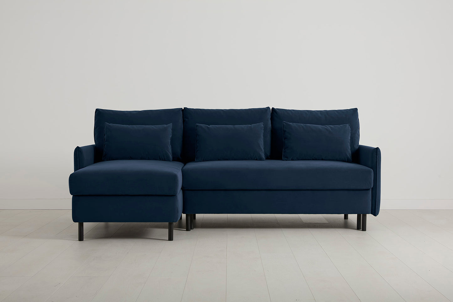 Model 12 Sofa Bed with Storage 3 Seater Left Chaise, Indigo