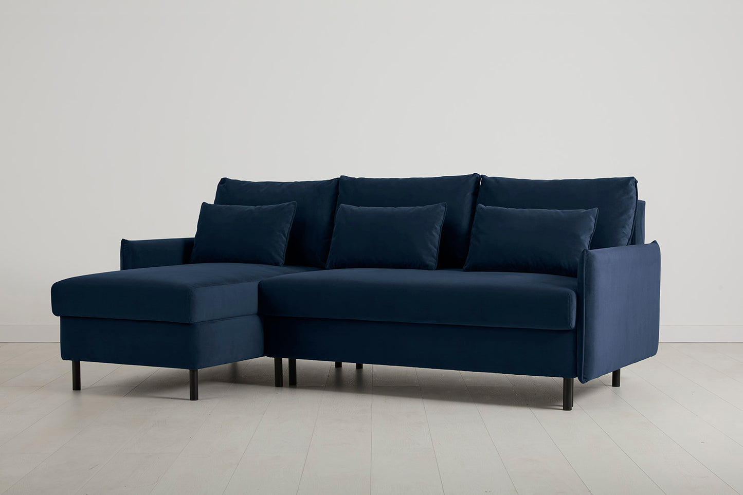 Model 12 Sofa Bed with Storage 3 Seater Left Chaise, Indigo