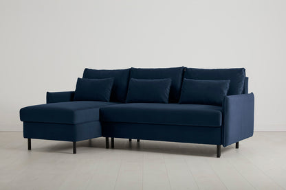 Model 12 Sofa Bed with Storage 3 Seater Left Chaise, Indigo