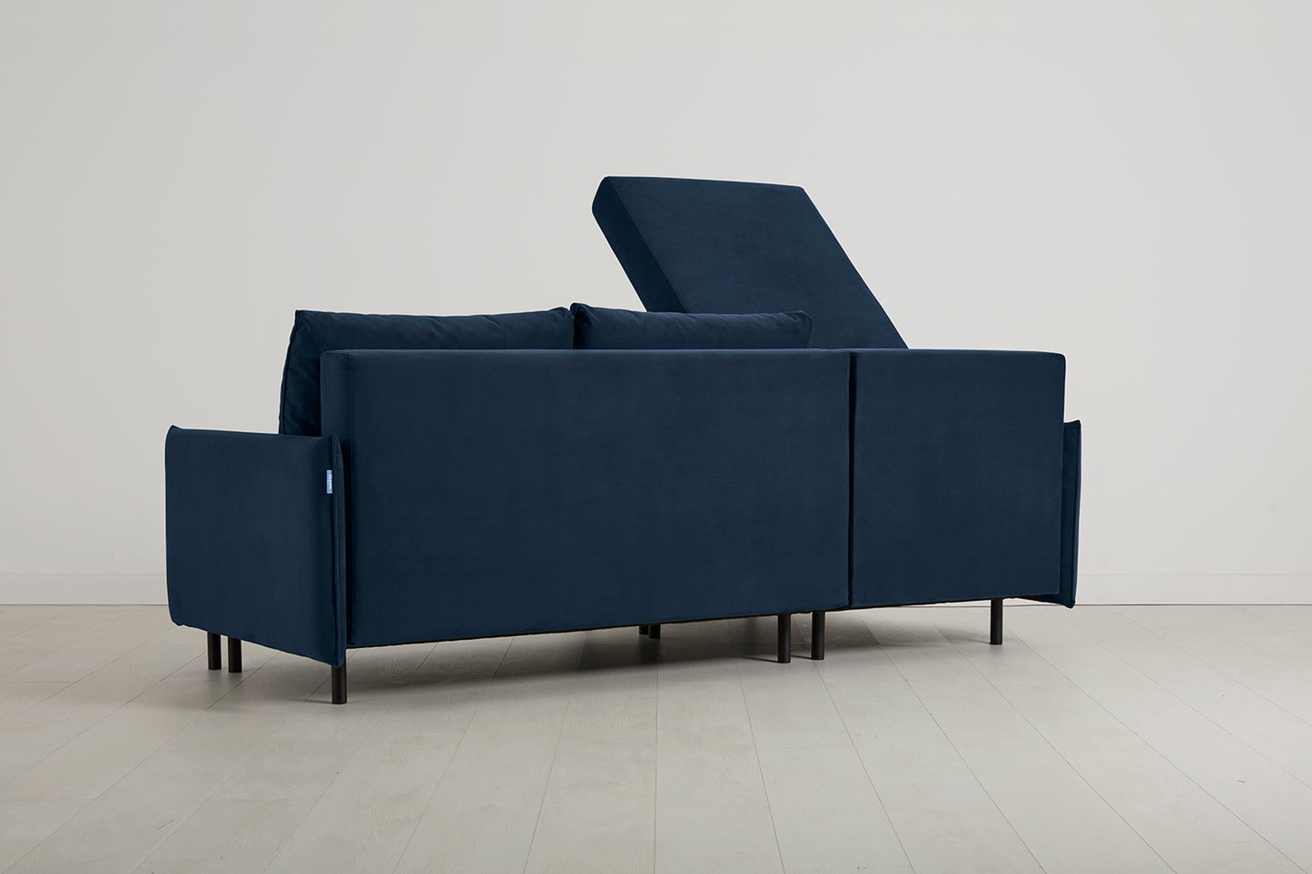Model 12 Sofa Bed with Storage 3 Seater Left Chaise, Indigo