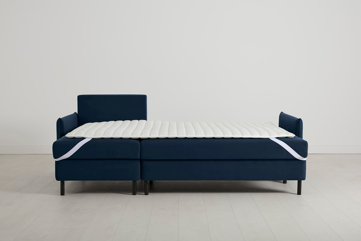 Model 12 Sofa Bed with Storage 3 Seater Left Chaise, Indigo