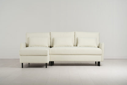 Model 12 Sofa Bed with Storage 3 Seater Left Chaise, Ivory
