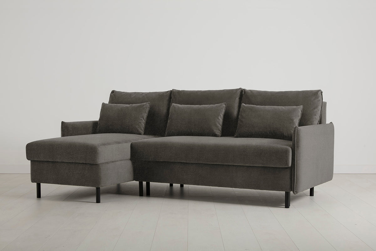 Model 12 Sofa Bed with Storage 3 Seater Left Chaise, Mink