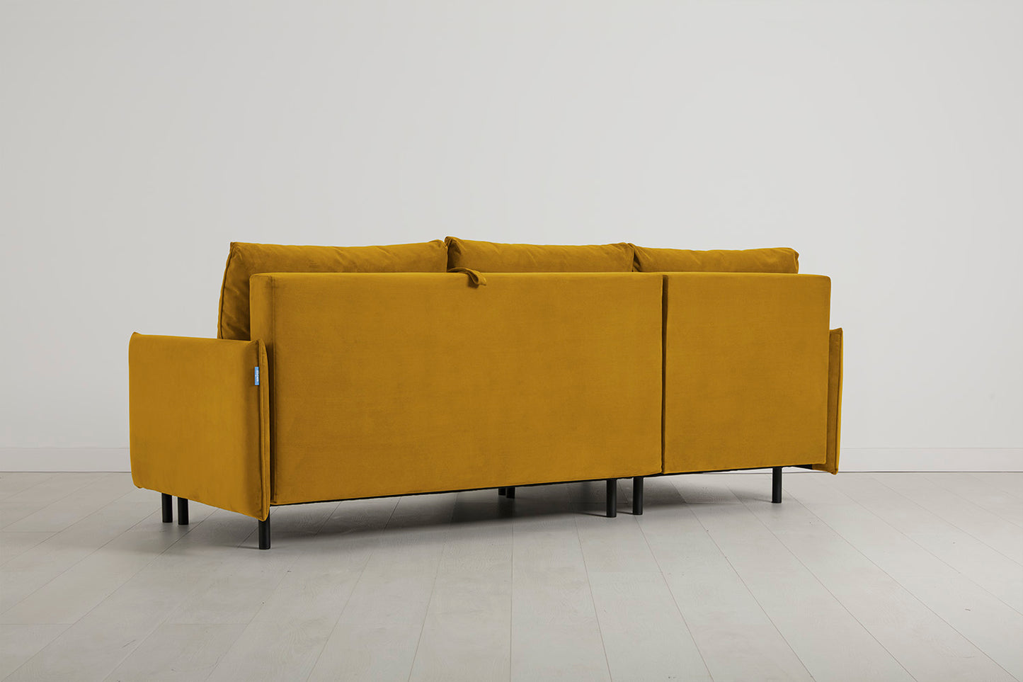 Model 12 Sofa Bed with Storage 3 Seater Left Chaise, Mustard