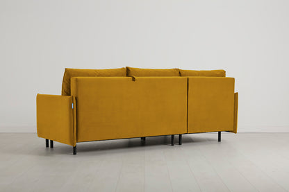 Model 12 Sofa Bed with Storage 3 Seater Left Chaise, Mustard