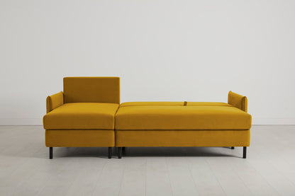 Model 12 Sofa Bed with Storage 3 Seater Left Chaise, Mustard
