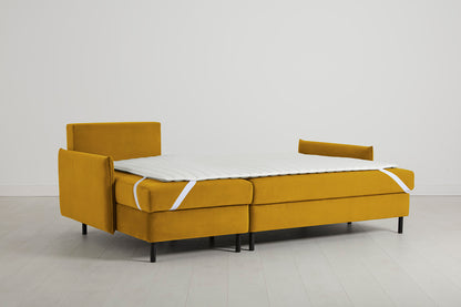 Model 12 Sofa Bed with Storage 3 Seater Left Chaise, Mustard