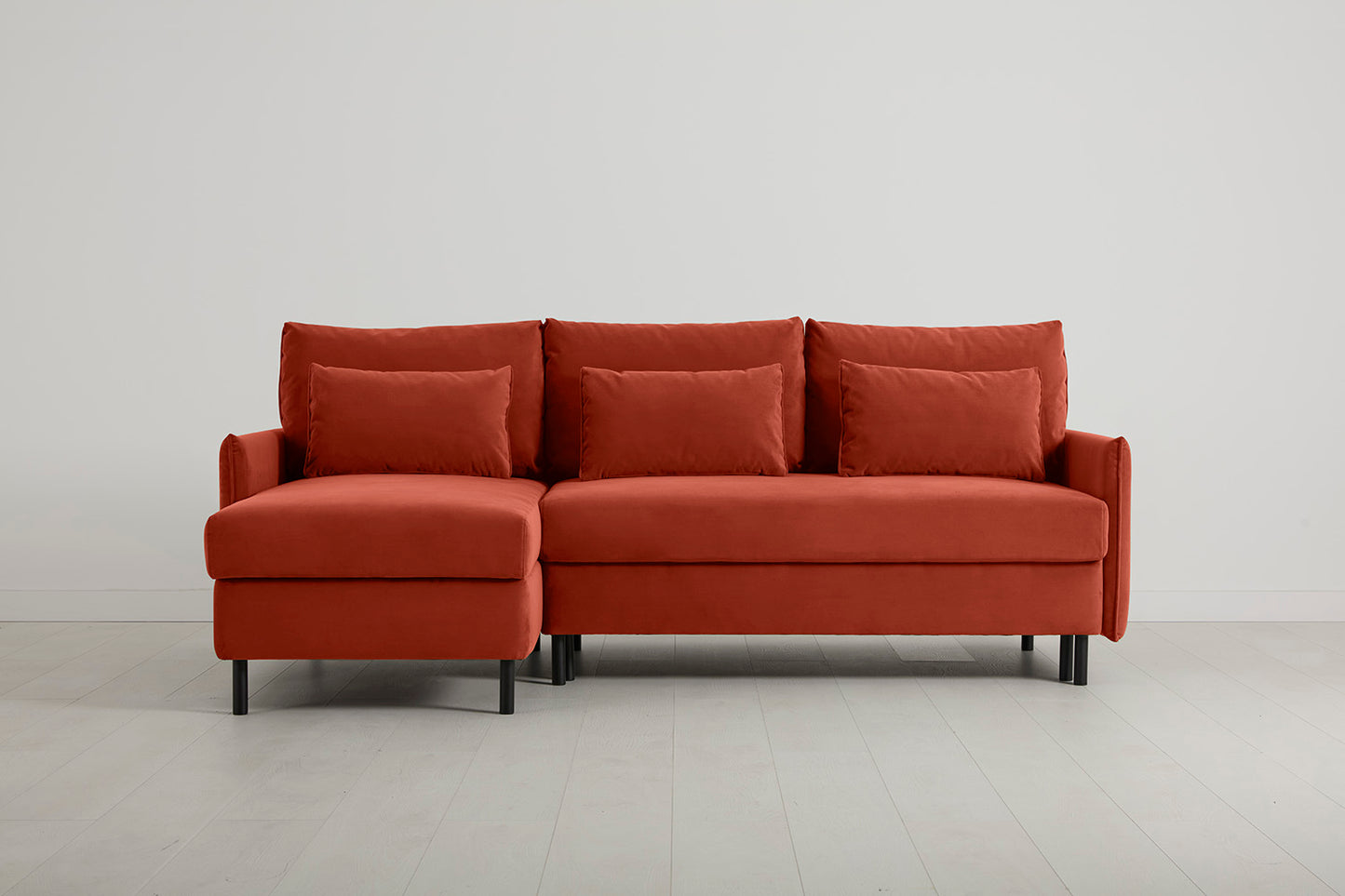 Model 12 Sofa Bed with Storage 3 Seater Left Chaise, Paprika