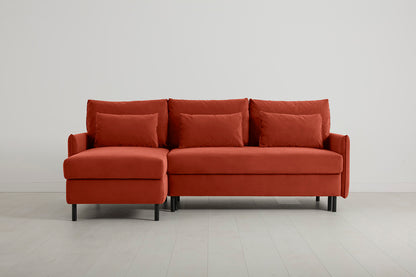 Model 12 Sofa Bed with Storage 3 Seater Left Chaise, Paprika
