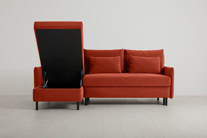 Model 12 Sofa Bed with Storage 3 Seater Left Chaise, Paprika