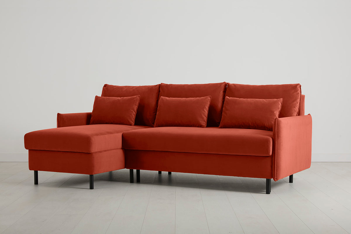 Model 12 Sofa Bed with Storage 3 Seater Left Chaise, Paprika