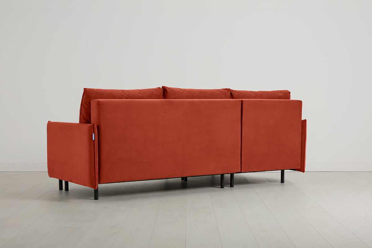 Model 12 Sofa Bed with Storage 3 Seater Left Chaise, Paprika