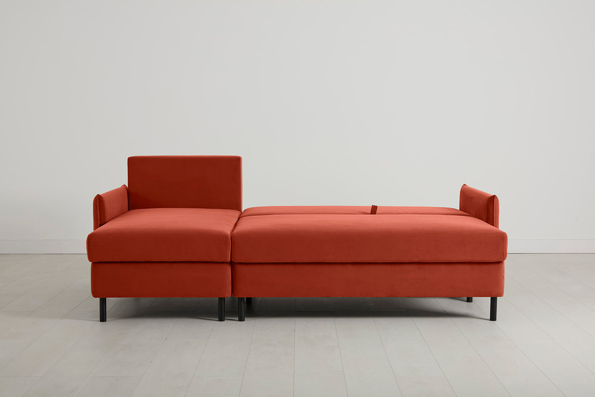 Model 12 Sofa Bed with Storage 3 Seater Left Chaise, Paprika