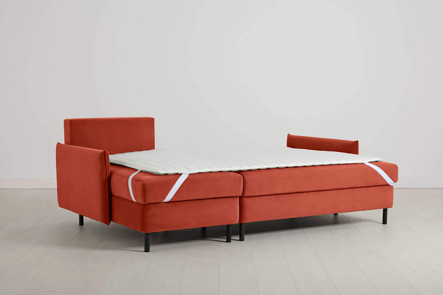 Model 12 Sofa Bed with Storage 3 Seater Left Chaise, Paprika