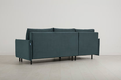 Model 12 Sofa Bed with Storage 3 Seater Left Chaise, Petrol
