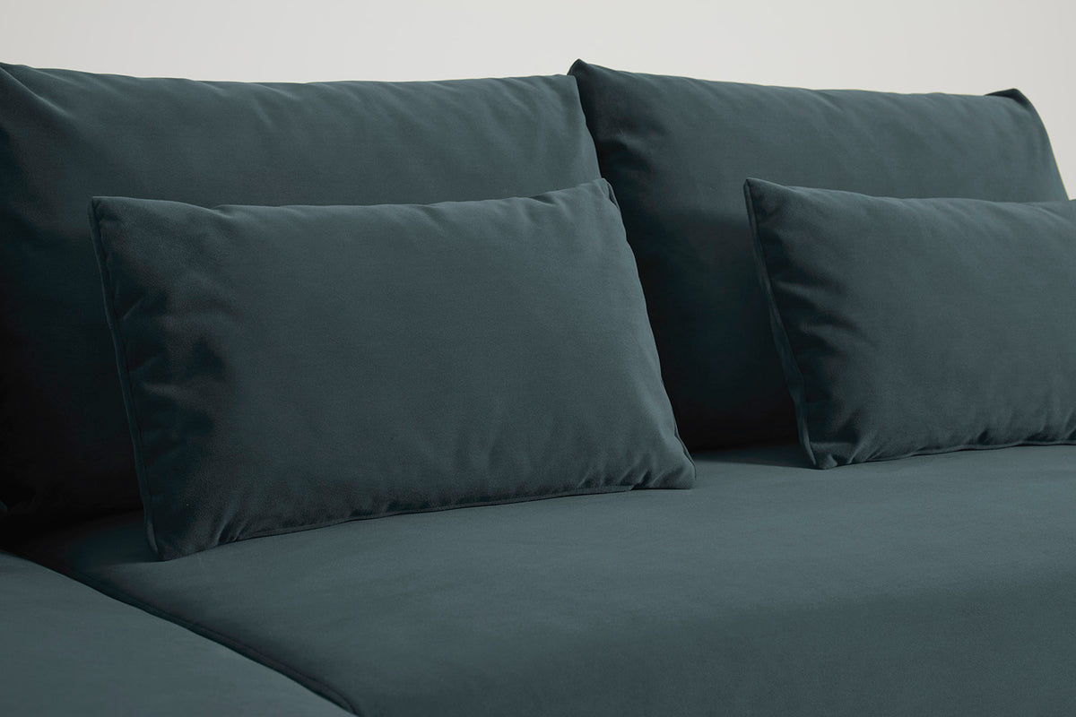 Model 12 Sofa Bed with Storage 3 Seater Left Chaise, Petrol