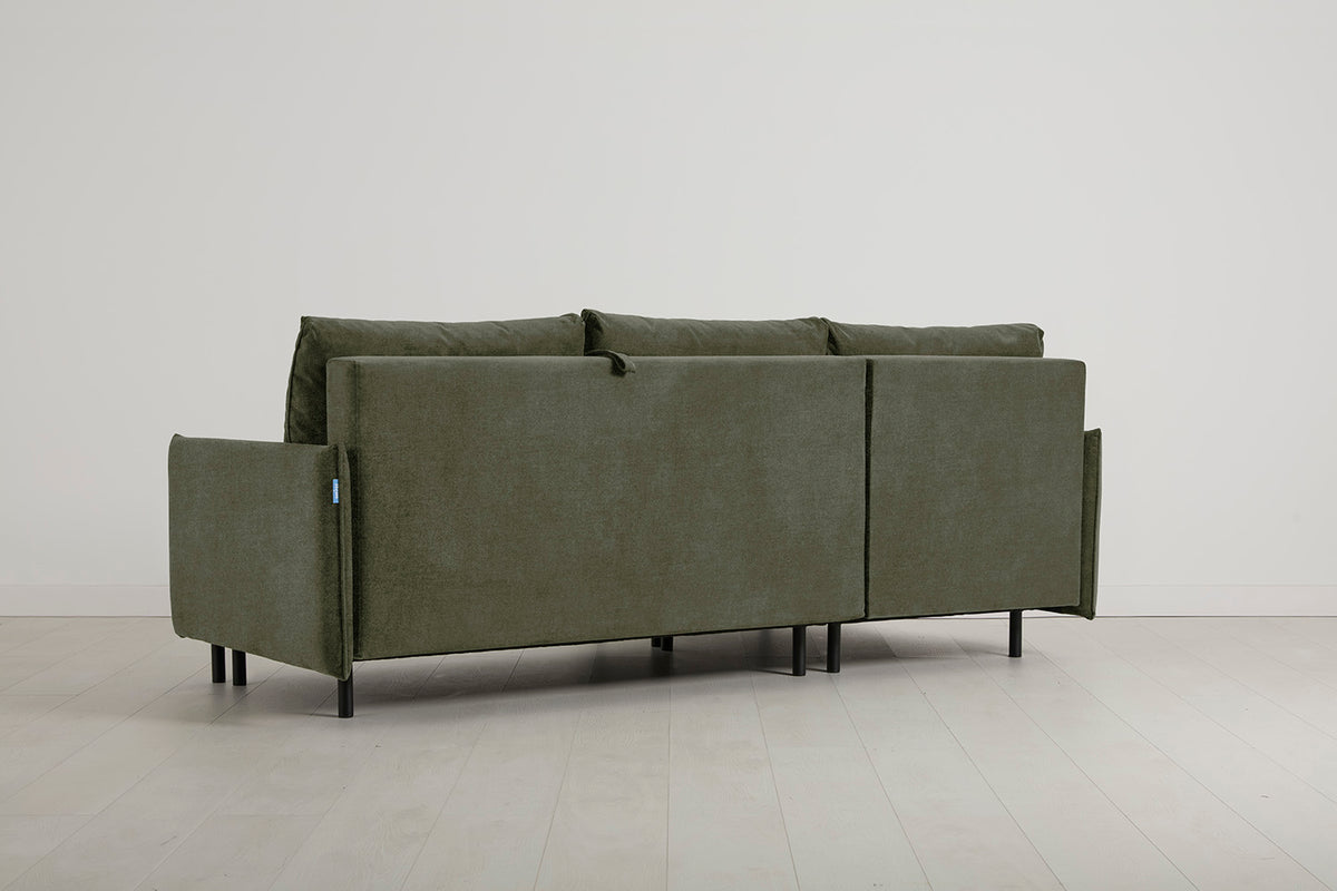 Model 12 Sofa Bed with Storage 3 Seater Left Chaise, Pine