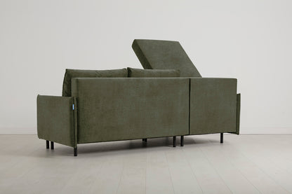 Model 12 Sofa Bed with Storage 3 Seater Left Chaise, Pine
