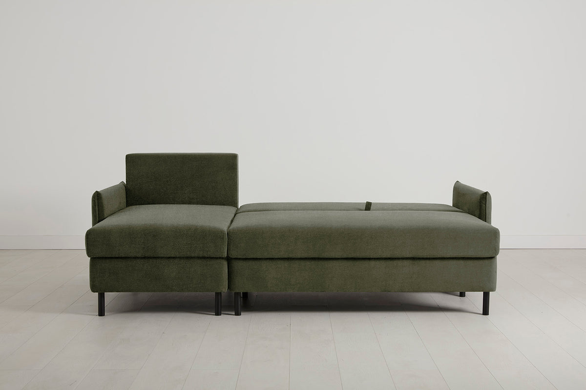 Model 12 Sofa Bed with Storage 3 Seater Left Chaise, Pine