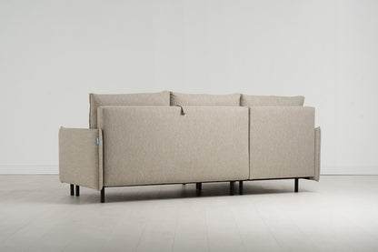 Model 12 Sofa Bed with Storage 3 Seater Left Chaise, Pumice