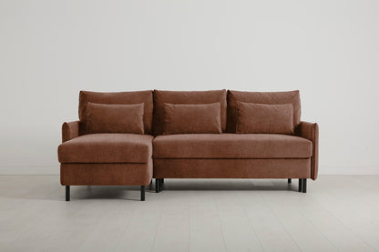 Model 12 Sofa Bed with Storage 3 Seater Left Chaise, Russet