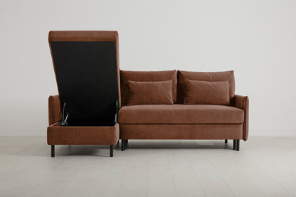 Model 12 Sofa Bed with Storage 3 Seater Left Chaise, Russet