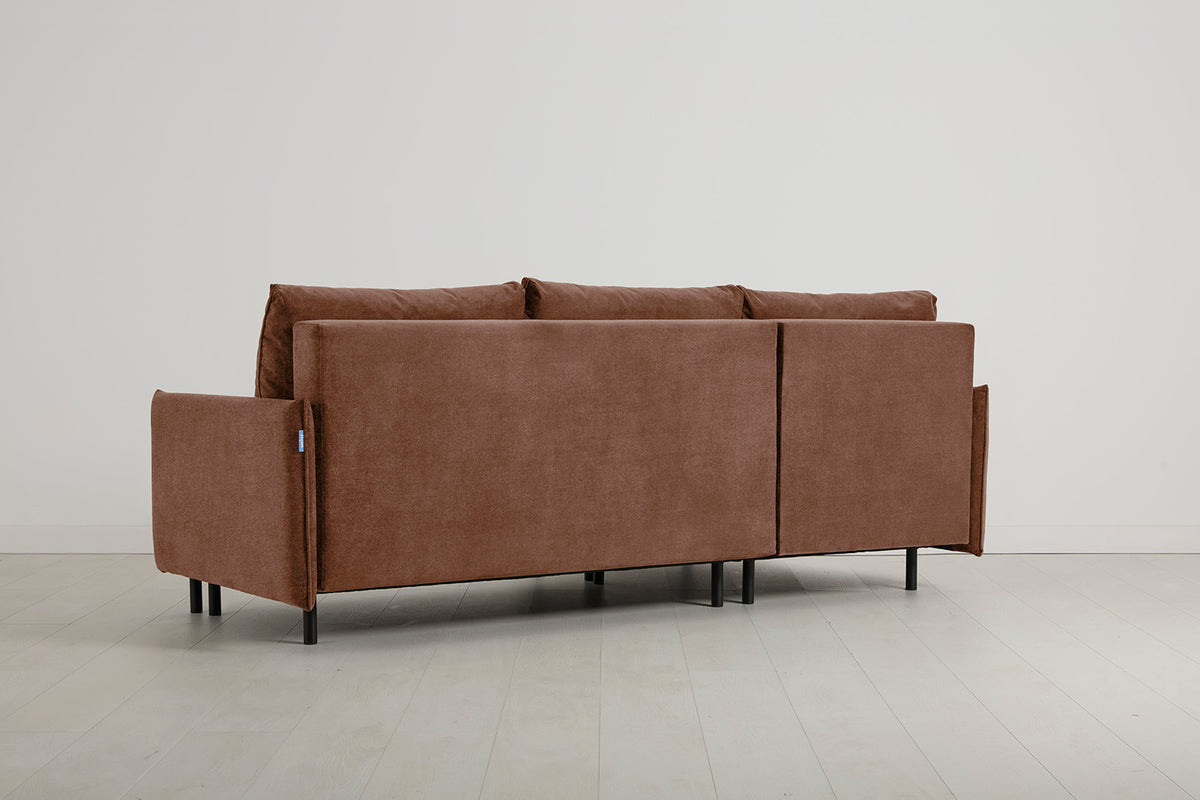 Model 12 Sofa Bed with Storage 3 Seater Left Chaise, Russet
