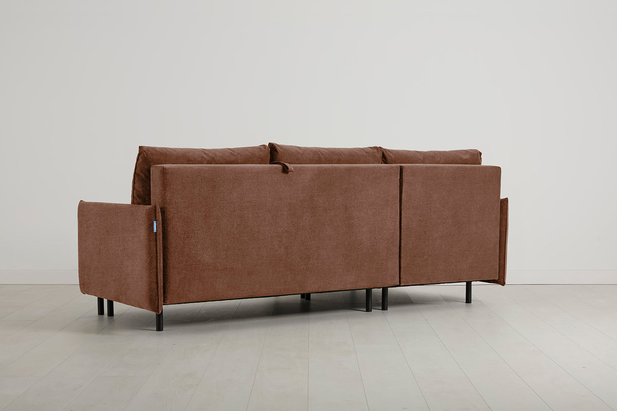 Model 12 Sofa Bed with Storage 3 Seater Left Chaise, Russet
