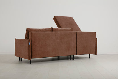 Model 12 Sofa Bed with Storage 3 Seater Left Chaise, Russet