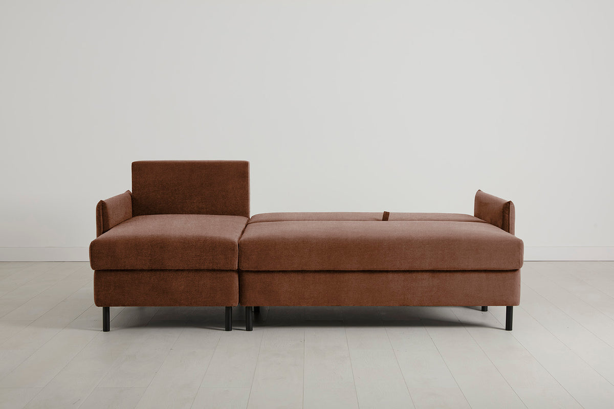 Model 12 Sofa Bed with Storage 3 Seater Left Chaise, Russet