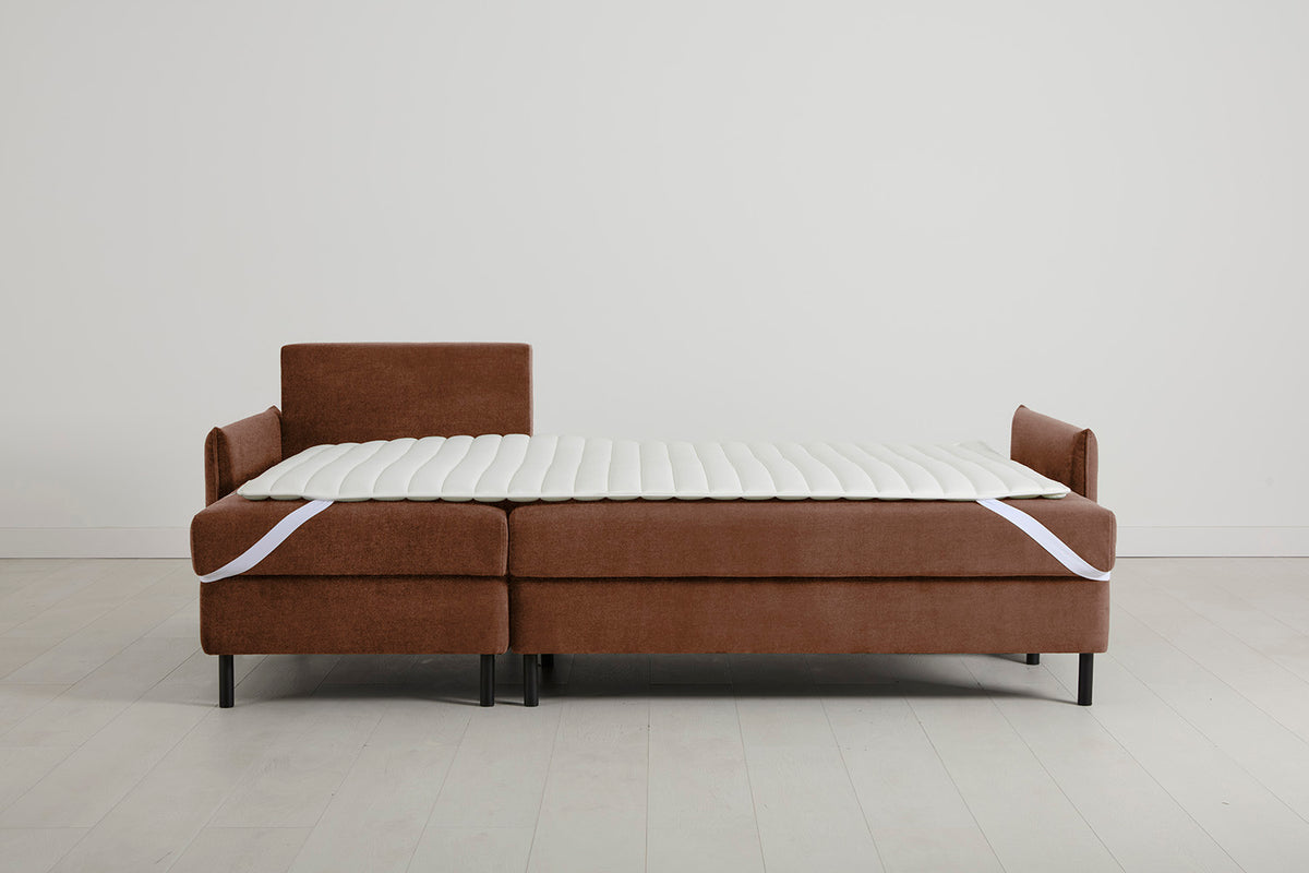 Model 12 Sofa Bed with Storage 3 Seater Left Chaise, Russet