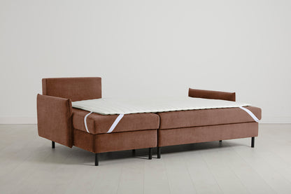 Model 12 Sofa Bed with Storage 3 Seater Left Chaise, Russet