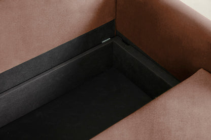 Model 12 Sofa Bed with Storage 3 Seater Left Chaise, Russet