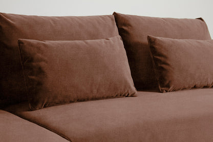 Model 12 Sofa Bed with Storage 3 Seater Left Chaise, Russet